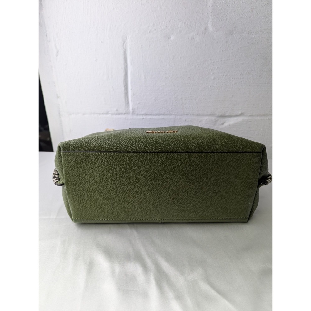 Michael Kors Joan Slouchy Shoulder Hobo Bag Mk Signature Green With Snake Accent - Picture 5 of 15